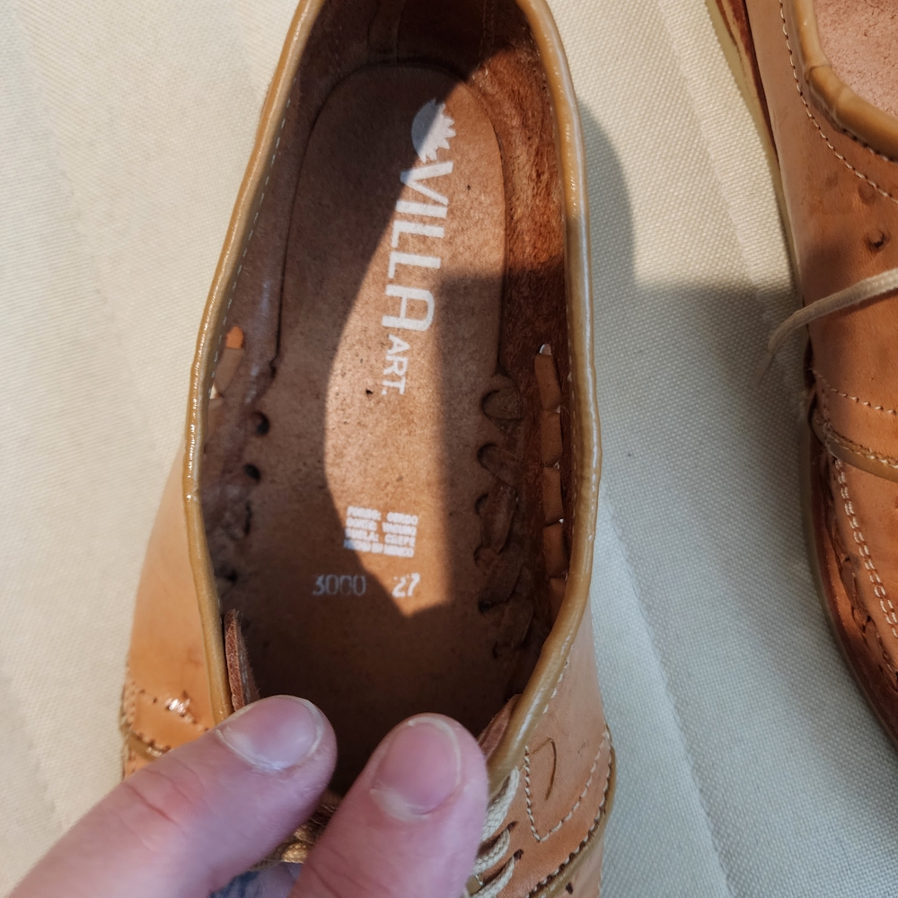 Men's Tan Leather Dress Shoes - Picture 2 of 4